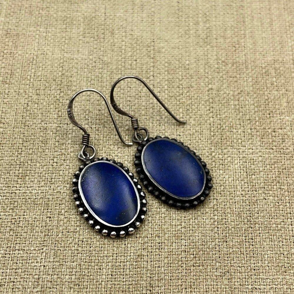 Woman’s Vintage sterling silver boma lapis lazuli Earrings